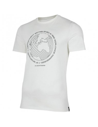 4F Î‘Î½Î´ÏÎ¹ÎºÏŒ T-shirt Î›ÎµÏ…ÎºÏŒ Î¼Îµ Î£Ï„Î¬Î¼Ï€Î± H4Z22-TSM026-11S